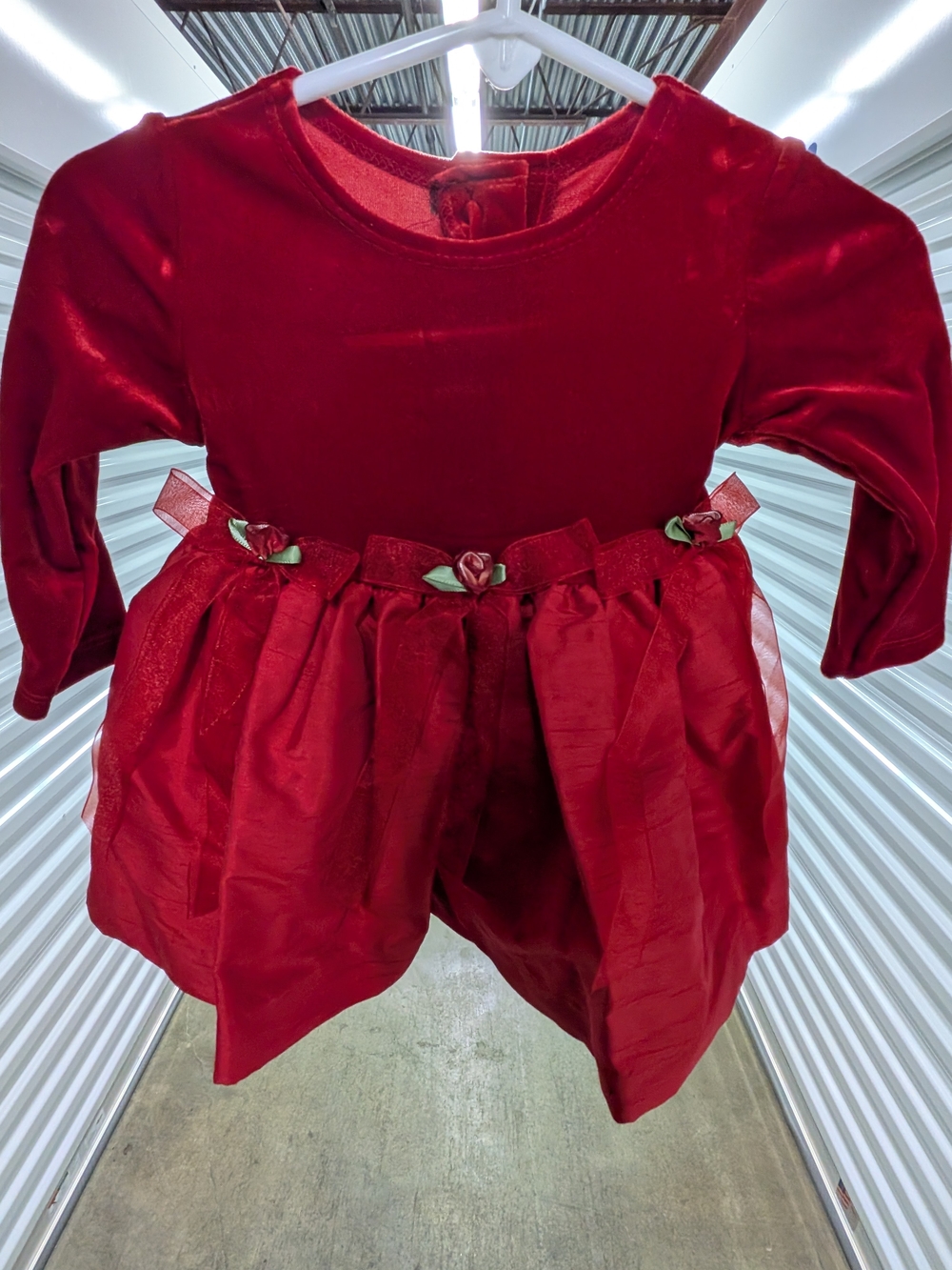 Red Velvet Holiday Dress for Girls - Unbranded
